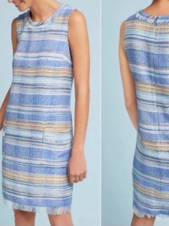 Anthropologie Dresses & Skirts - Anthropologie Akemi + Kin Sleeveless Shift Dress Blue Stripe Size 2
